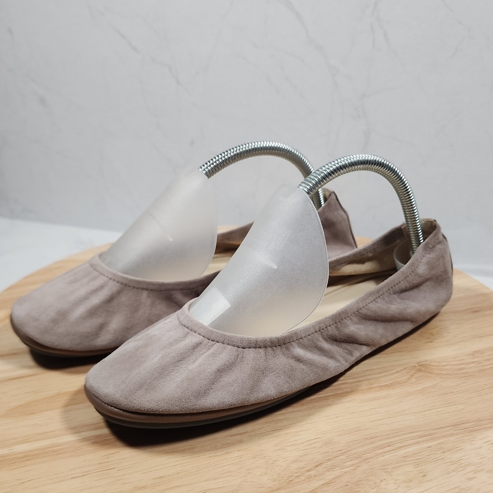 The Stonehouse Flats Ballet Slip-on Shoes Women Sz 10 Taupe Foldable Suede